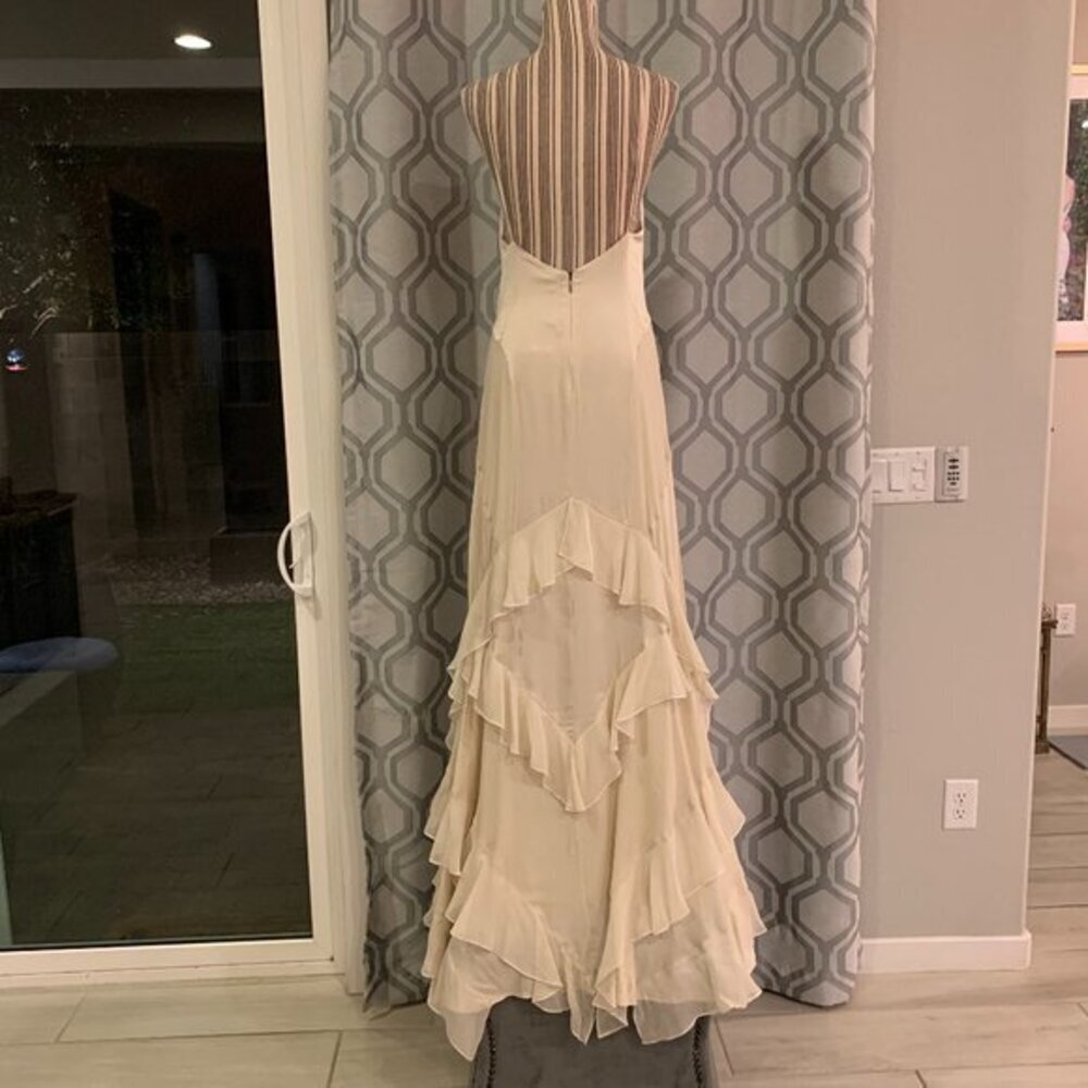 Haute Hippie Ivory Maxi Dress with Ruffle Detail - Picture 8 of 16